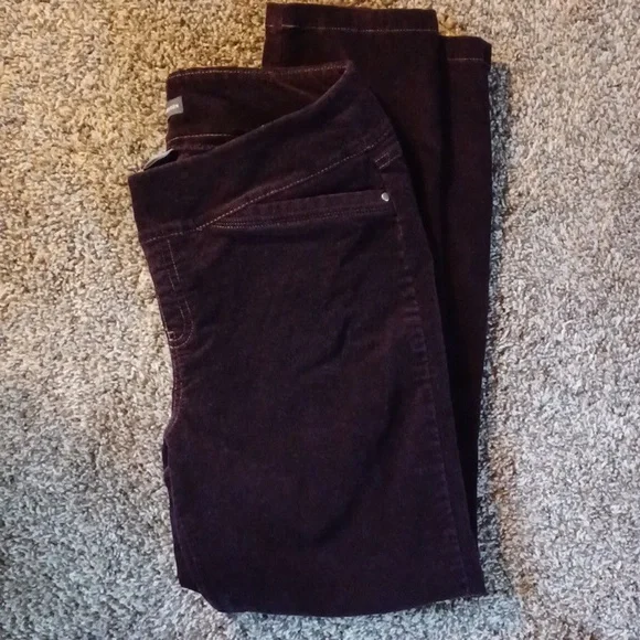 Van Heusen Corduroy Pants~Size 10~Dark Plum Color~Stretch - Picture 6 of 7